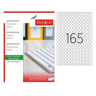 TANEX 15 mm YUVARLAK RENKLİ LASER ETİKET TW-2215