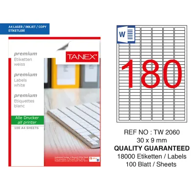 TANEX 30x9 LASER ETİKET TW-2060 (Best)