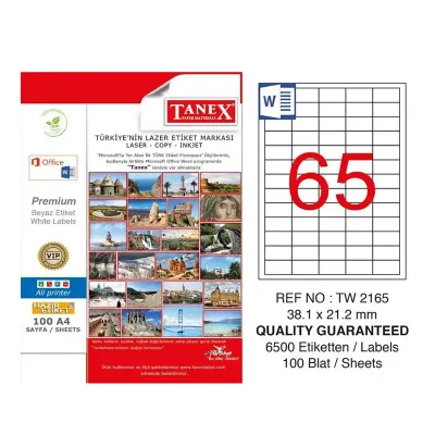 TANEX 38.1x21.2 LASER ETİKET TW-2165 (Best)