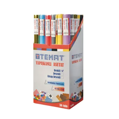 TEMAT 45 cm x 2 mt RENKLİ YAPIŞKANLI ASETAT 92365 (Best)