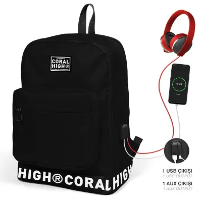 YAYGAN 24101 CORAL HIGH SIRT ÇANTASI USB+AUX (Best)