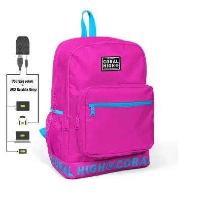 YAYGAN 24108 CORAL HIGH SIRT ÇANTASI USB+AUX SOKETLİ (Best)