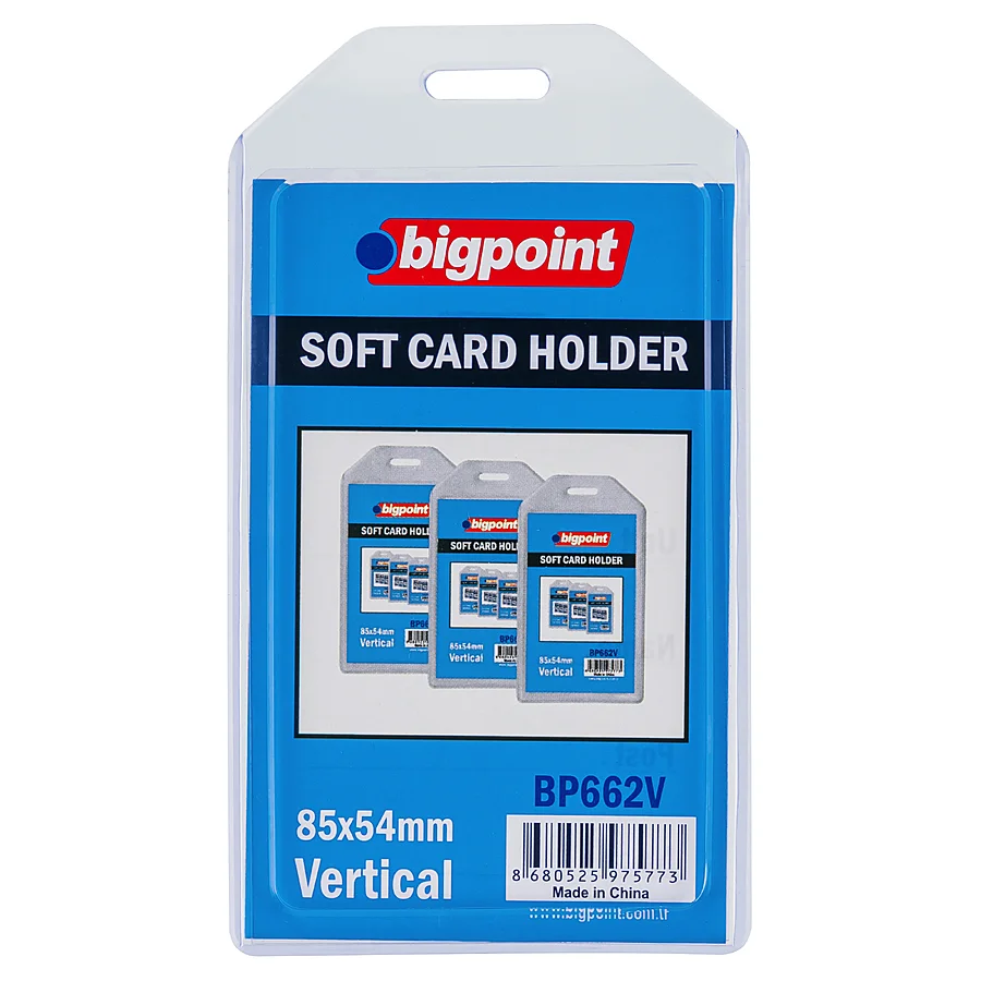 Bigpoint Kart Kabı Dikey Şeffaf 54x85mm