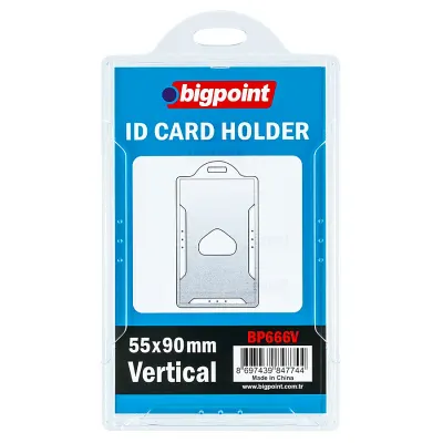 Bigpoint Kart Kabı Sert Dikey Şeffaf 55x90mm