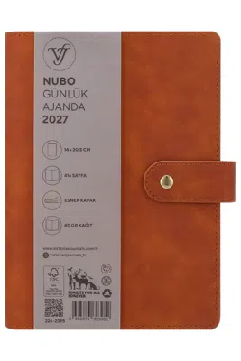 VJ 226-2395 NUBO GÜNLÜK AJANDA A5 (14X20,5CM) IVORY 80 GSM 416 SAYFA HARDAL