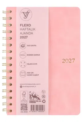 VJ FLEXO VEGAN-HAFTALIK AJANDA A5 (14X20,5 CM). IVORY 80 GR. 160 SAYFA 226-4050