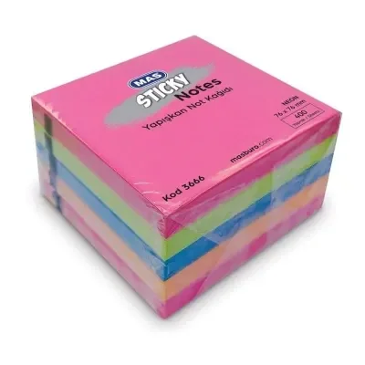MAS 3666 NEON 5 RENK 76x76 400 YP YAPIŞ.NOT KAĞIDI