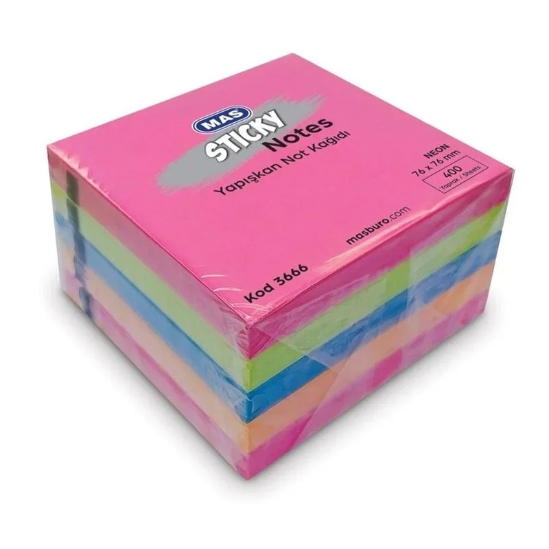 MAS 3666 NEON 5 RENK 76x76 400 YP YAPIŞ.NOT KAĞIDI