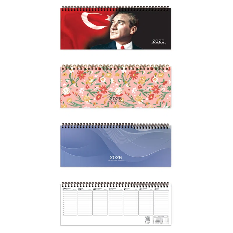 KESKİN AJ-65 12x33,5 HAFTALIK SPİRALLİ MASA TAKVİMİ ATATÜRK 600218