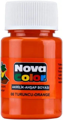 NOVA COLOR AKRİLİK BOYA TURUNCU ŞİŞE NC-176