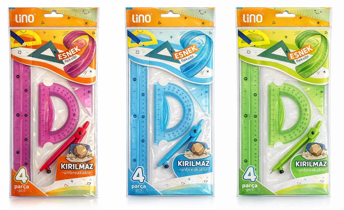 LİNO LC-002 ÇİZİM SETİ PERGELLİ FLEXIBLE 4'LÜ