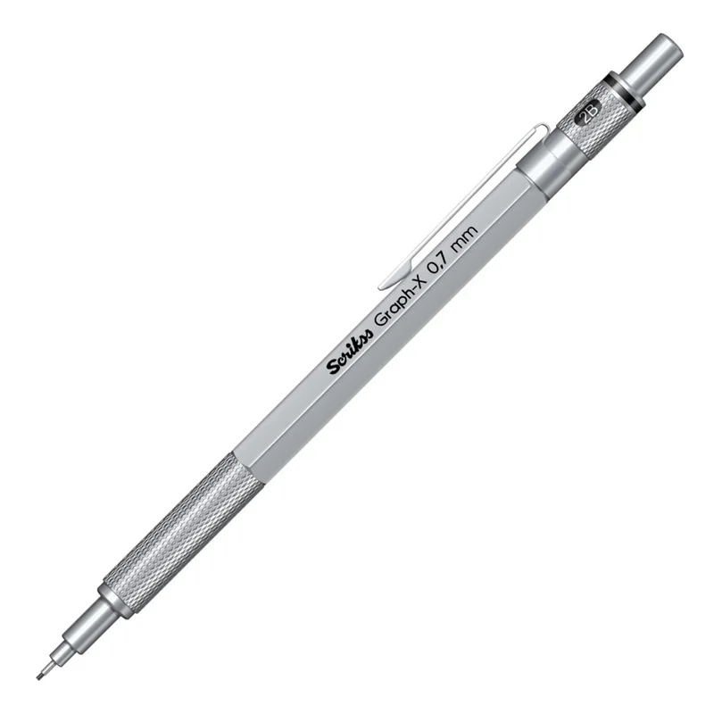 SCRIKSS OFFICE VERSATİL KALEM GRAPH-X METAL ŞEFFAF AMBALAJ 0.7 SATEN GRİ