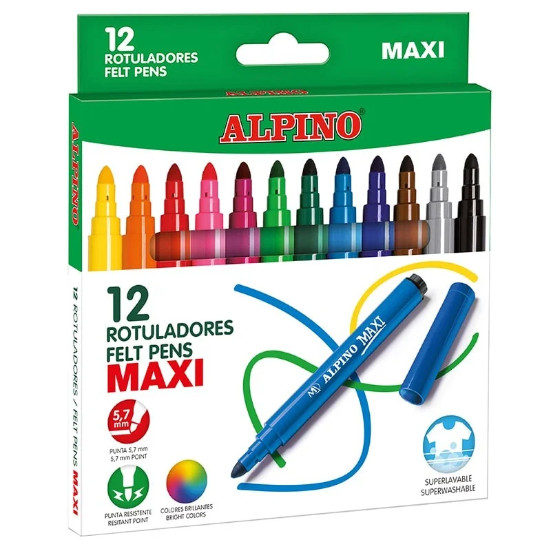 ALPINO 12 RENK MAXI KEÇELİ KALEM AR-06 (Best)