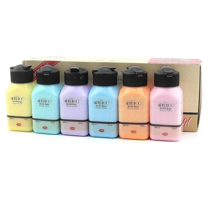 ARTDECO AKRİLİK BOYA 75 ML PASTEL RENKLER 6 LI SET (Best)