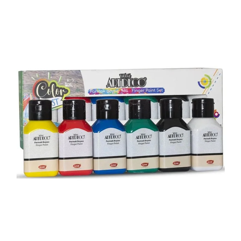 ARTDECO KIDS PARMAK BOYASI SETİ TEMEL RENKLER 6X75 ML LV-Y-118 (Best)