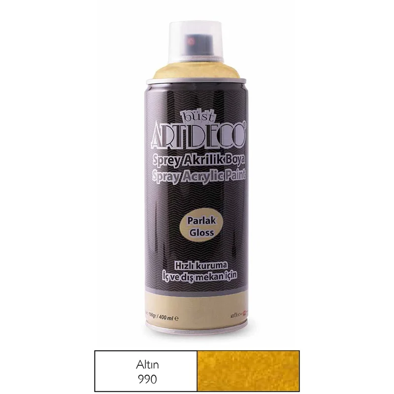 ARTDECO SPREY AKRİLİK BOYA 400 ML ALTIN 990 (Best)