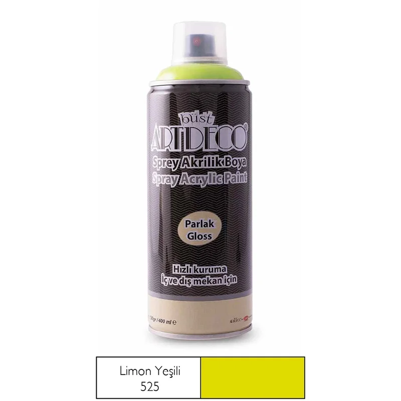 ARTDECO SPREY AKRİLİK BOYA 400 ML L.YEŞİLİ 525 (Best)