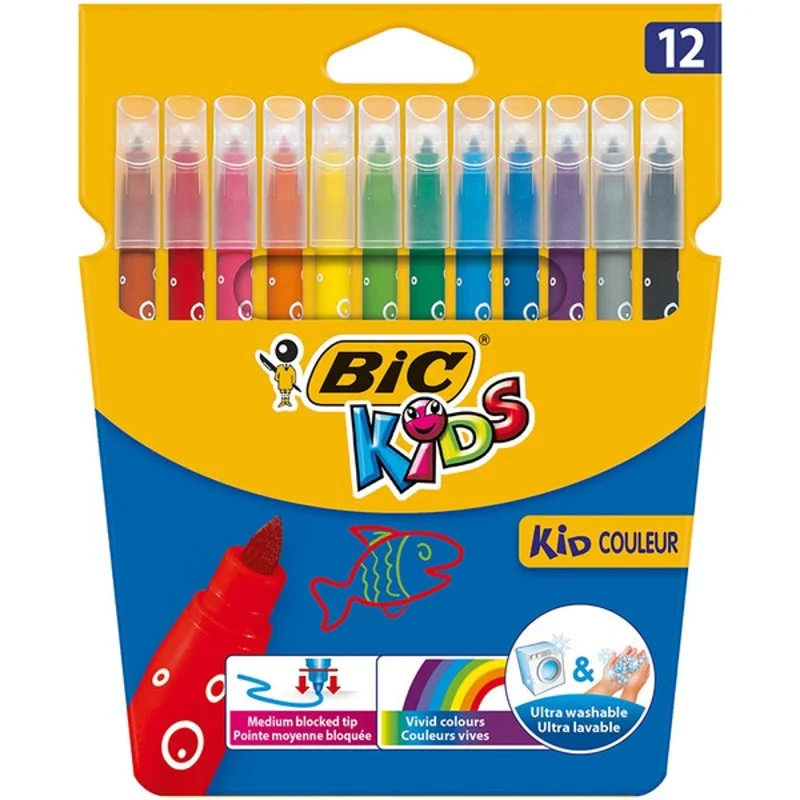 BİC KIDS COULEUR 12 RENK KEÇELİ BOYA 9202937 (ÖZEL FİYAT) (Best)