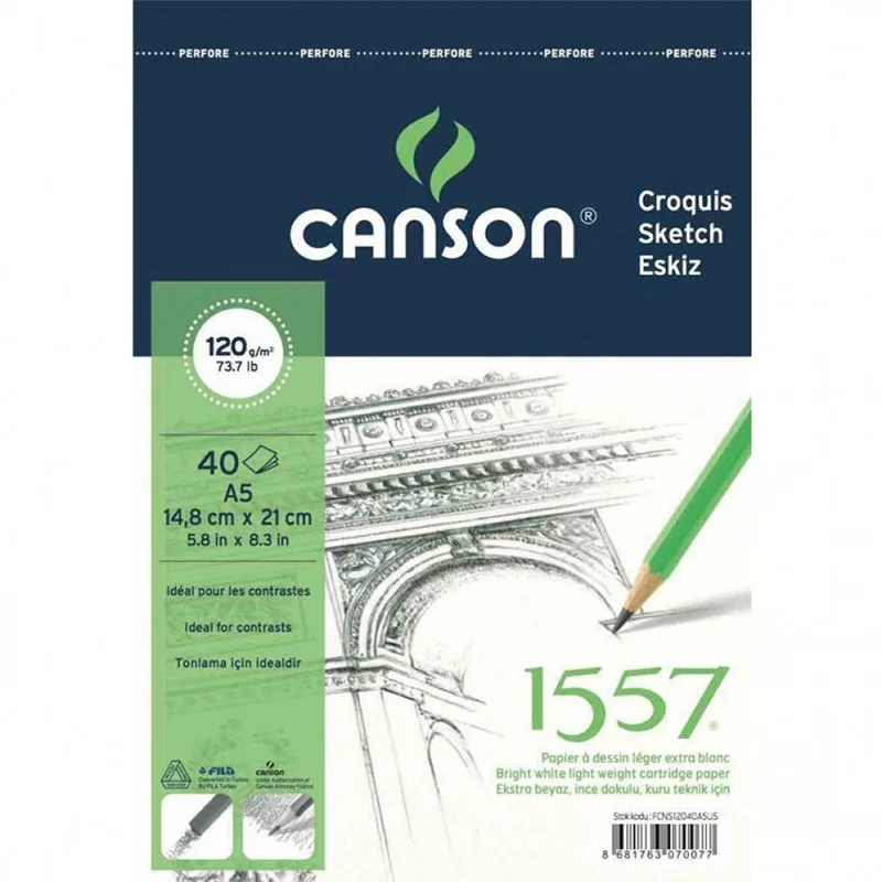 CANSON 1557 A5 40 YP RESİM VE ÇİZİM BLOK 12040A5 (Best)