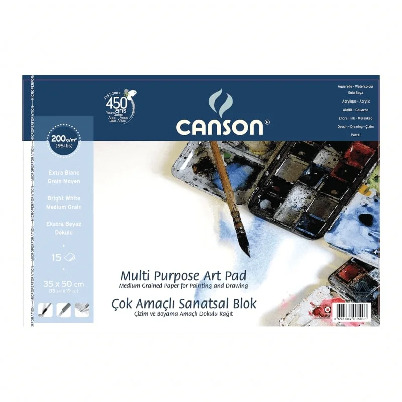 CANSON 35x50 15 YP ÇOK AMAÇLI RESİM BLOK 200 GR 200153550 (Best)