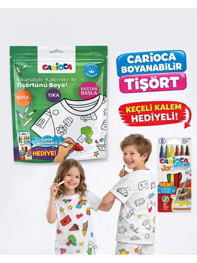 CARIOCA BOYANABİLİR TİŞÖRT-KEÇELİ 5-6 YAŞ KALEM HEDİYELİ LN-80007 (Best)