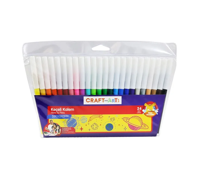 CRAFT AND ARTS 24 RENK KEÇELİ KALEM CAKK-24