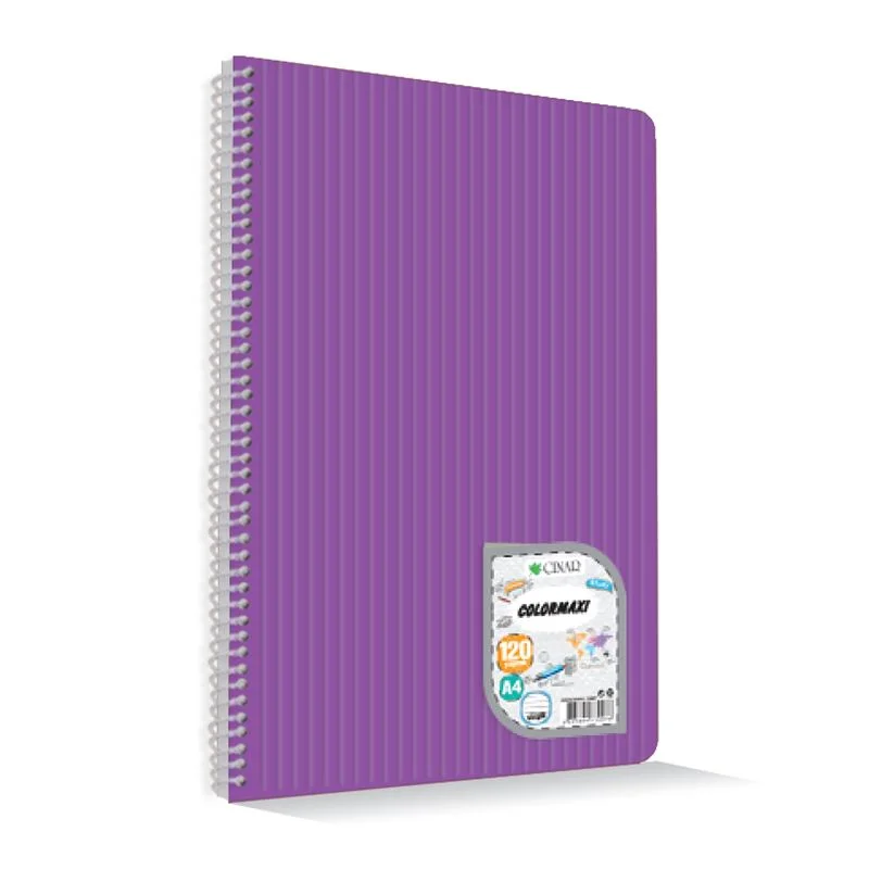 ÇINAR COLORMAXI A4 72 YP ÇİZGİLİ PP KAPAK SPİRALLİ DEFTER 73001 (Best)