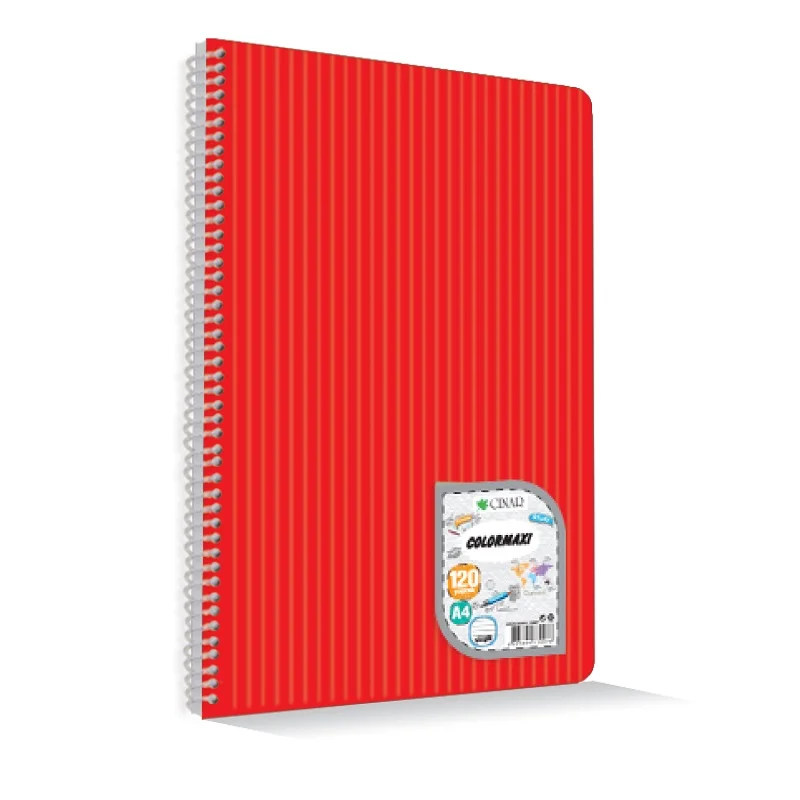 ÇINAR COLORMAXI A4 72 YP KARELİ PP KAPAK SPİRALLİ DEFTER 73002 (Best)