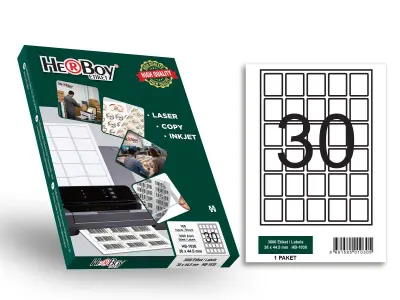 HB-1030 38 x 44.5 mm LASER ETİKET 100 AD.