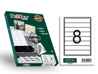 HB-1108 192 x 34 mm LASER ETİKET 100 AD.