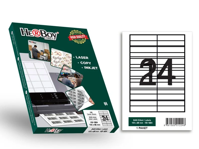 HB-1224 105 x 23 mm LASER ETİKET 100 AD.