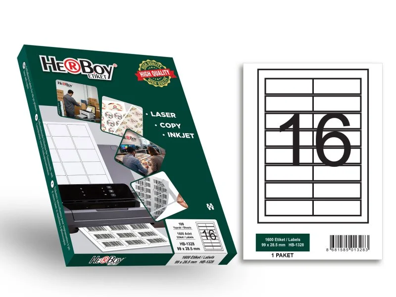 HB-1328 99 x 28.5 mm LASER ETİKET 100 AD.