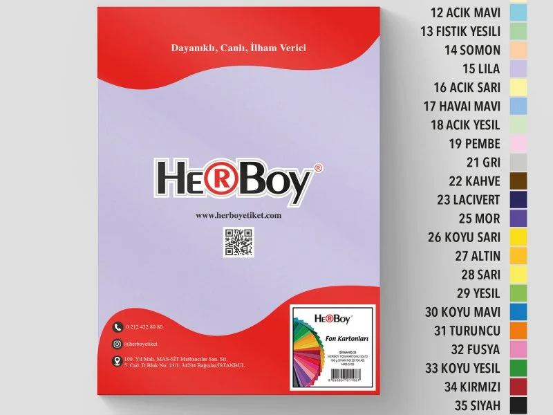 HERBOY FON KARTONU A4 NO:15 LİLA 100 AD.