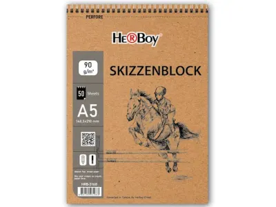 HERBOY A5 60'LI 90 g KRAFT DİK SPİRALLİ BLOK
