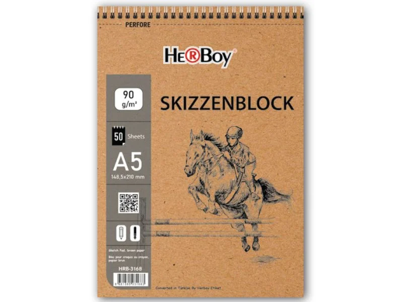 HERBOY A5 60'LI 90 g KRAFT DİK SPİRALLİ BLOK