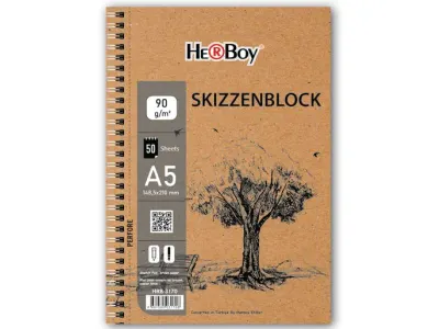 HERBOY A5 60'LI 90 g KRAFT YAN SPİRALLİ BLOK