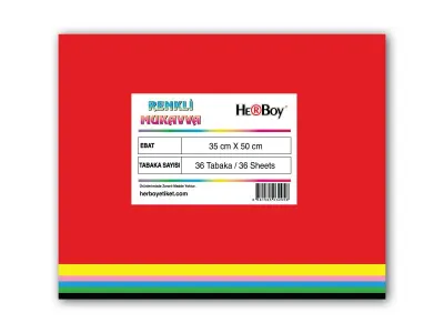 HERBOY RENKLİ MUKAVVA 35X50 KARIŞIK 36'LI