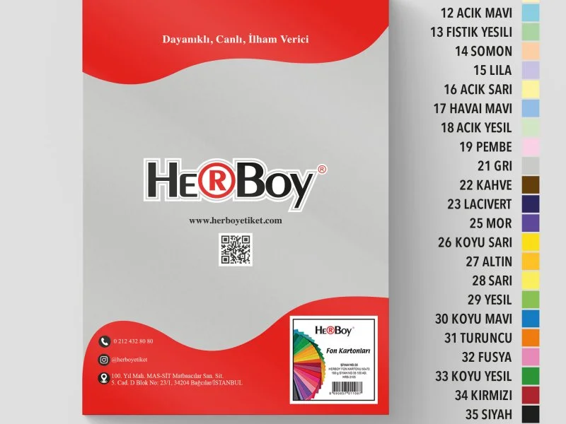 HERBOY FON KARTONU 25X35 NO:21 GRİ 100 AD.