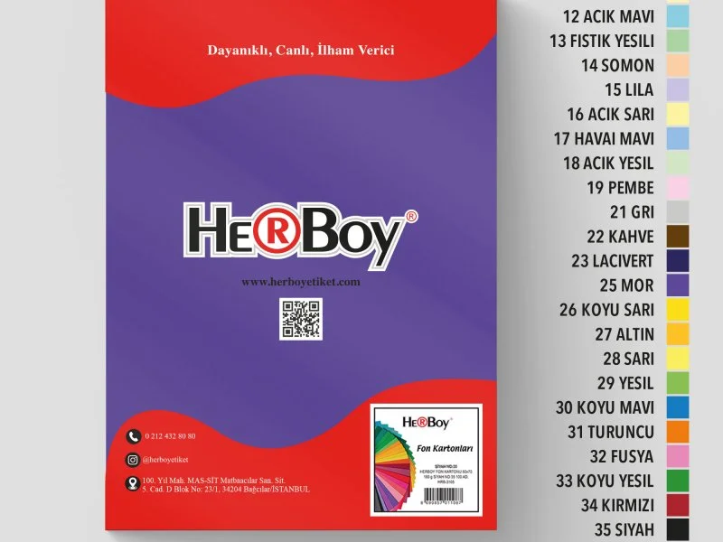 HERBOY FON KARTONU 25X35 NO:25 MOR 100 AD.