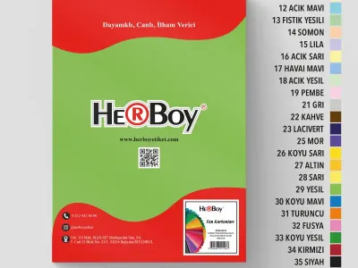 HERBOY FON KARTONU 25X35 NO:29 YEŞİL 100 AD.