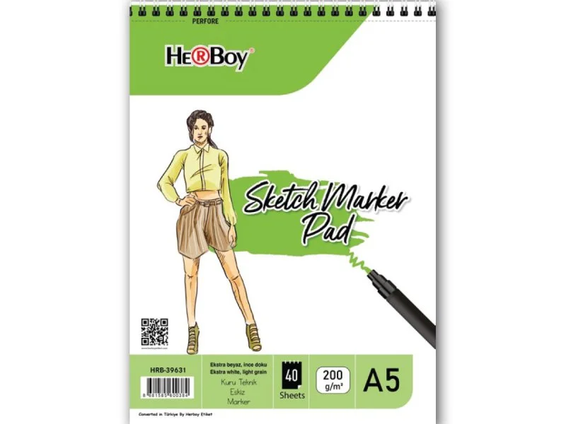 A5 200 GR 40'LI SPİRALLİ SKETCH-MARKER PAD