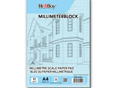 HERBOY MİLİMETRİK A4 20 YP MAVİ BLOK 80g (Best)