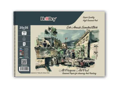 ÇOK AMAÇLI SPİRALLİ RESİM DEFTERİ 25x35cm 200g 15'Lİ