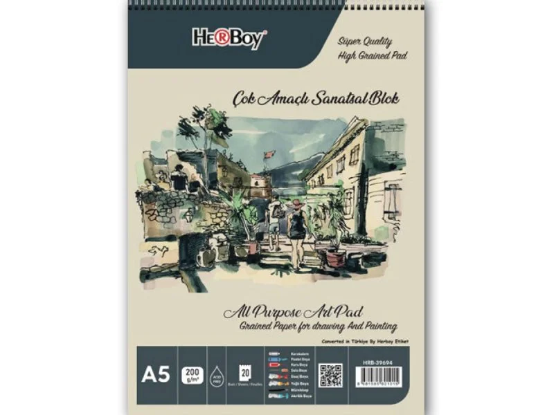 ÇOK AMAÇLI SPİRALLİ RESİM DEFTERİ A5 200g 20'Lİ