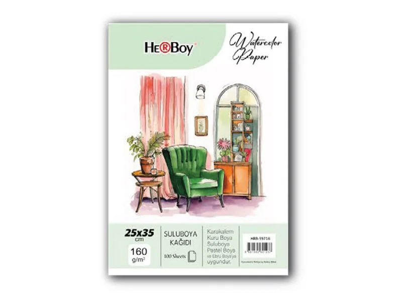 HERBOY SULU BOYA KAĞIDI 25X35cm 160g 100'LÜ