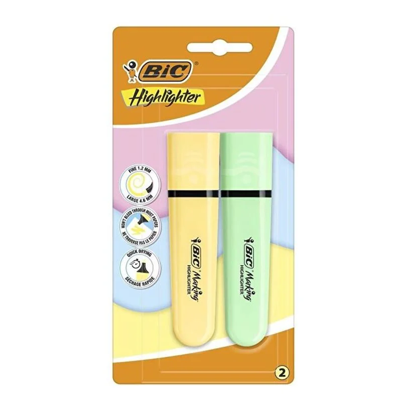 Bic Flat Fosforlu Kalem 2 Li Pastel Sarı+Yeşil 517921