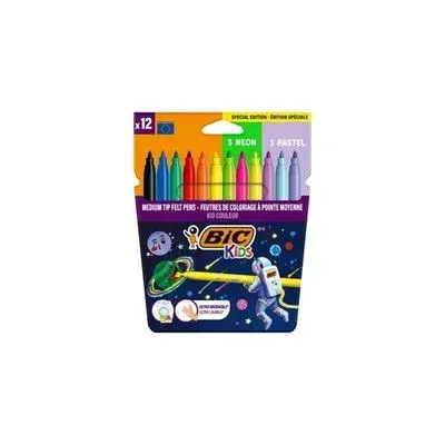 Bic Cosmo 12 Renk Keçeli Kalem 6 Standart+ 3 Pastel+ 3 Neon Renk 301696