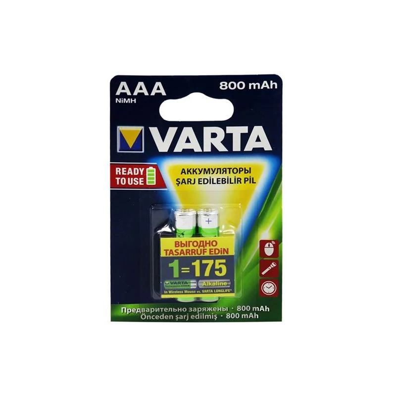 Varta Şarjlı İnce Pil Aaa 2 Li 800 Mah 9368 56703101412