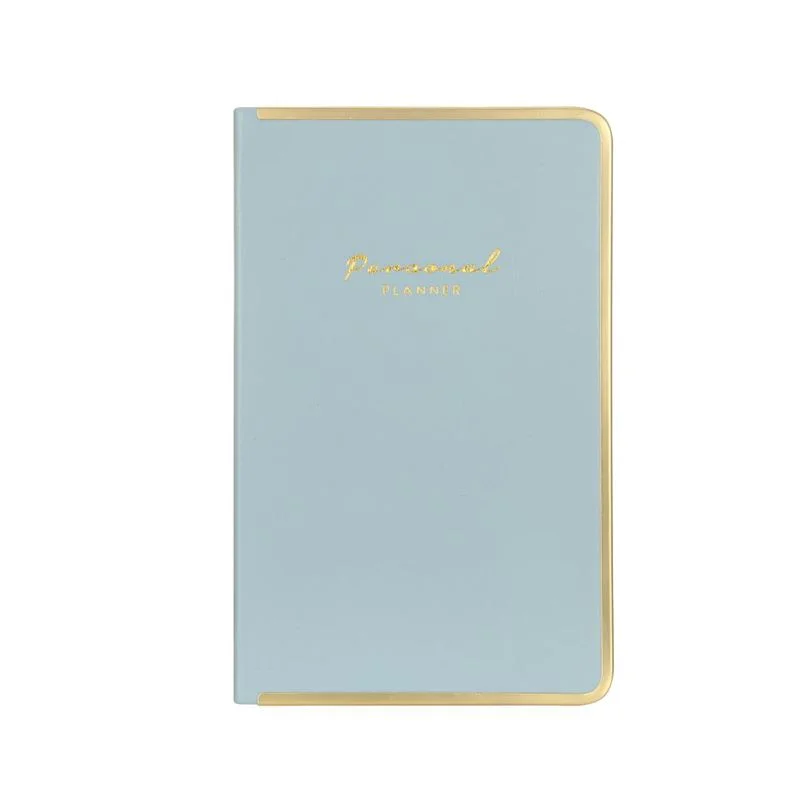 Vj 123-0232 Vj Monaco Vegan Deri Sert Kapak Defter 100Gr. 96 Yaprak 13X21 Cm. Kenar Altın Demir Ve Altın Yaldız Çizgiliı A.Mavi
