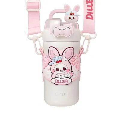 Vagon Lıfe Paslanmaz Çelik Desenli Termos 490 Ml D9363 - Pembe Tavşan